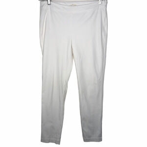 EILEEN FISHER White Slim Pants with Ankle …
